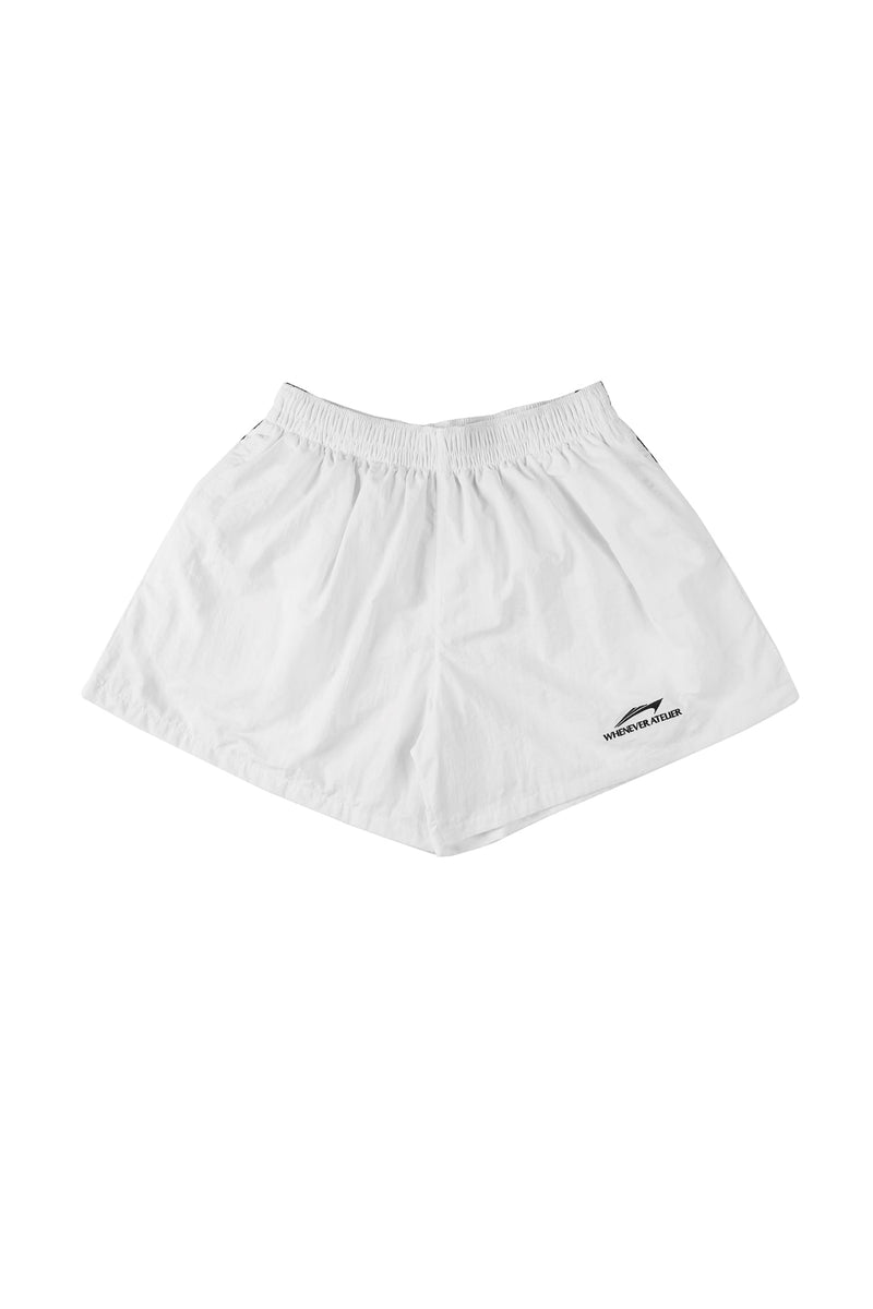 "WHENEVER" YATCH LOGO SHORTS / WHITE