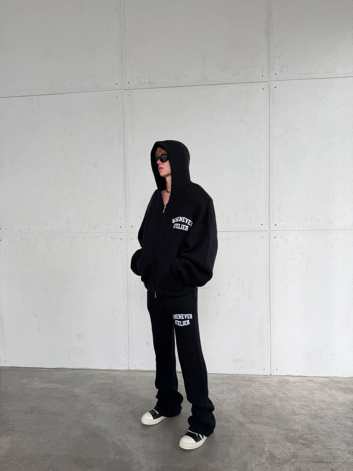 The Waffle Set: Knit Zip Hoodie & Flare Pants | Whenever Atelier