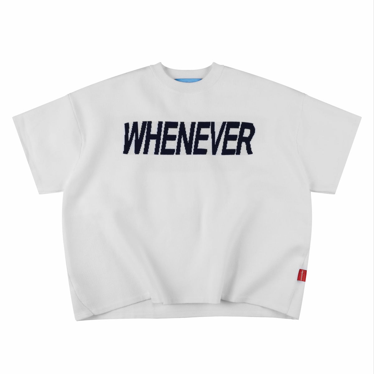 "WHENEVER" SIGNATURE KNIT T-SHIRT / WHITE