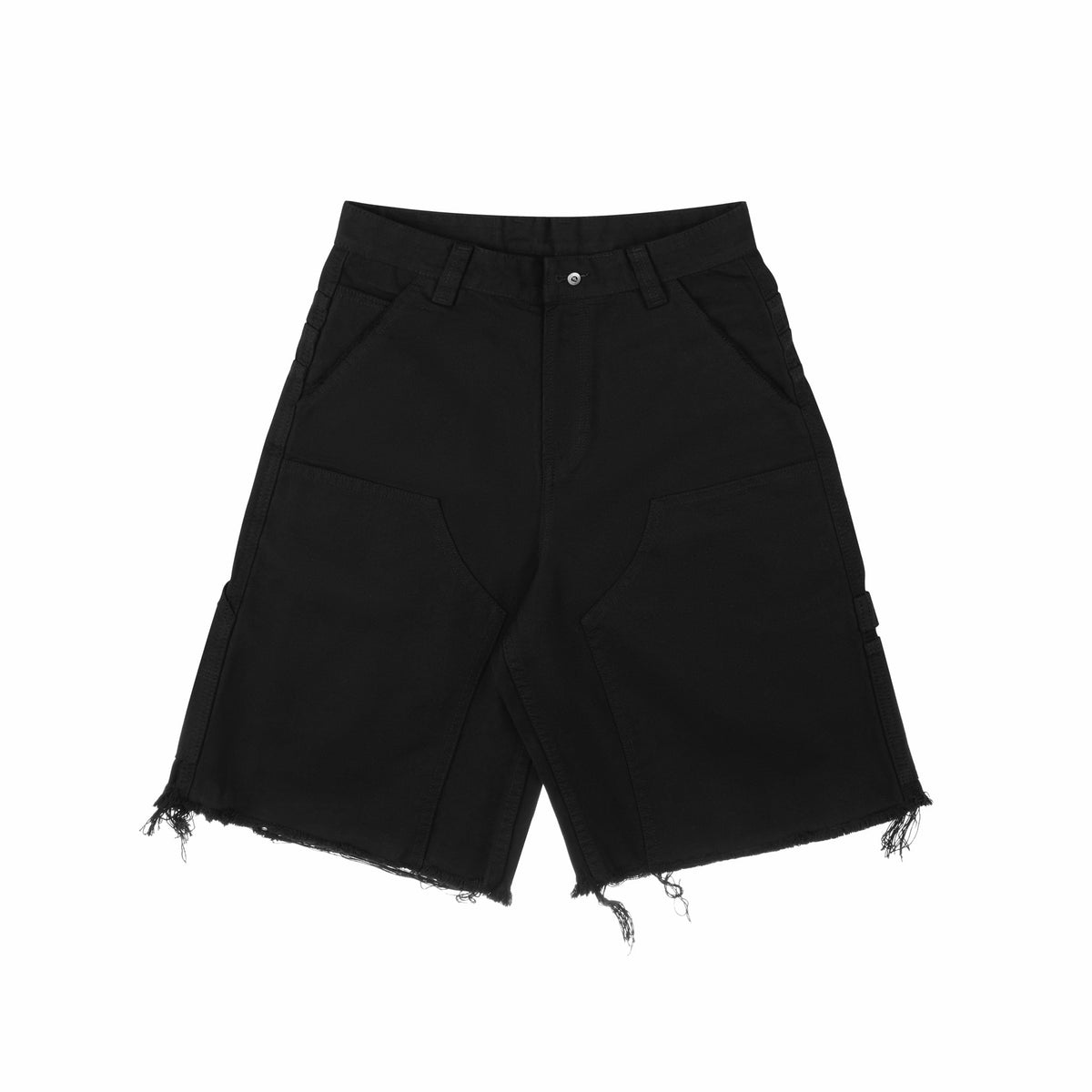 "WHENEVER" DOUBLE-KNEE BAGGY SHORTS / WASH BLACK