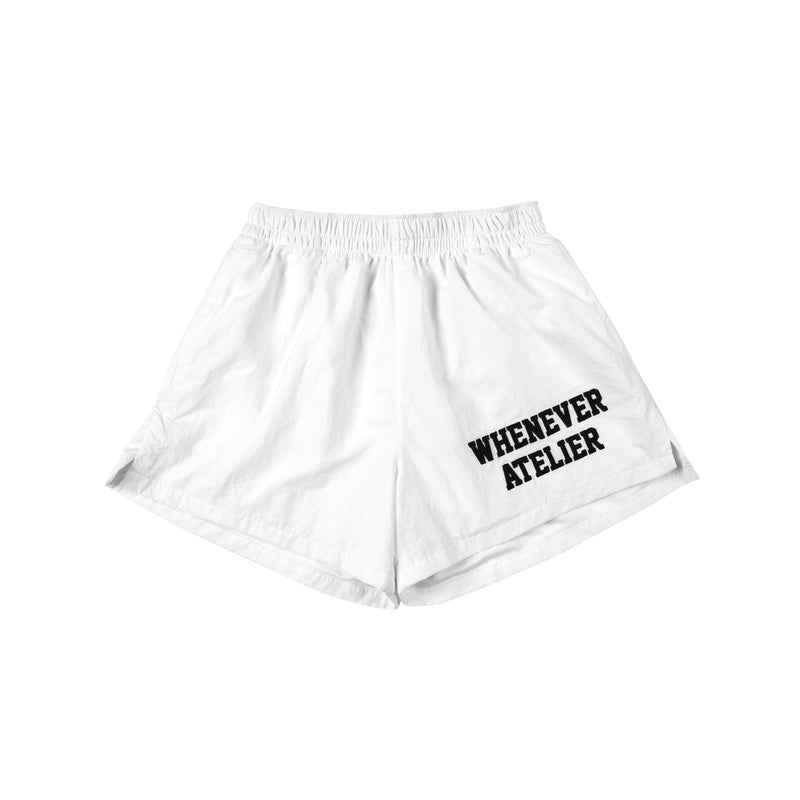 "WHENEVER" SS26 BASIC SHORTS / WHITE