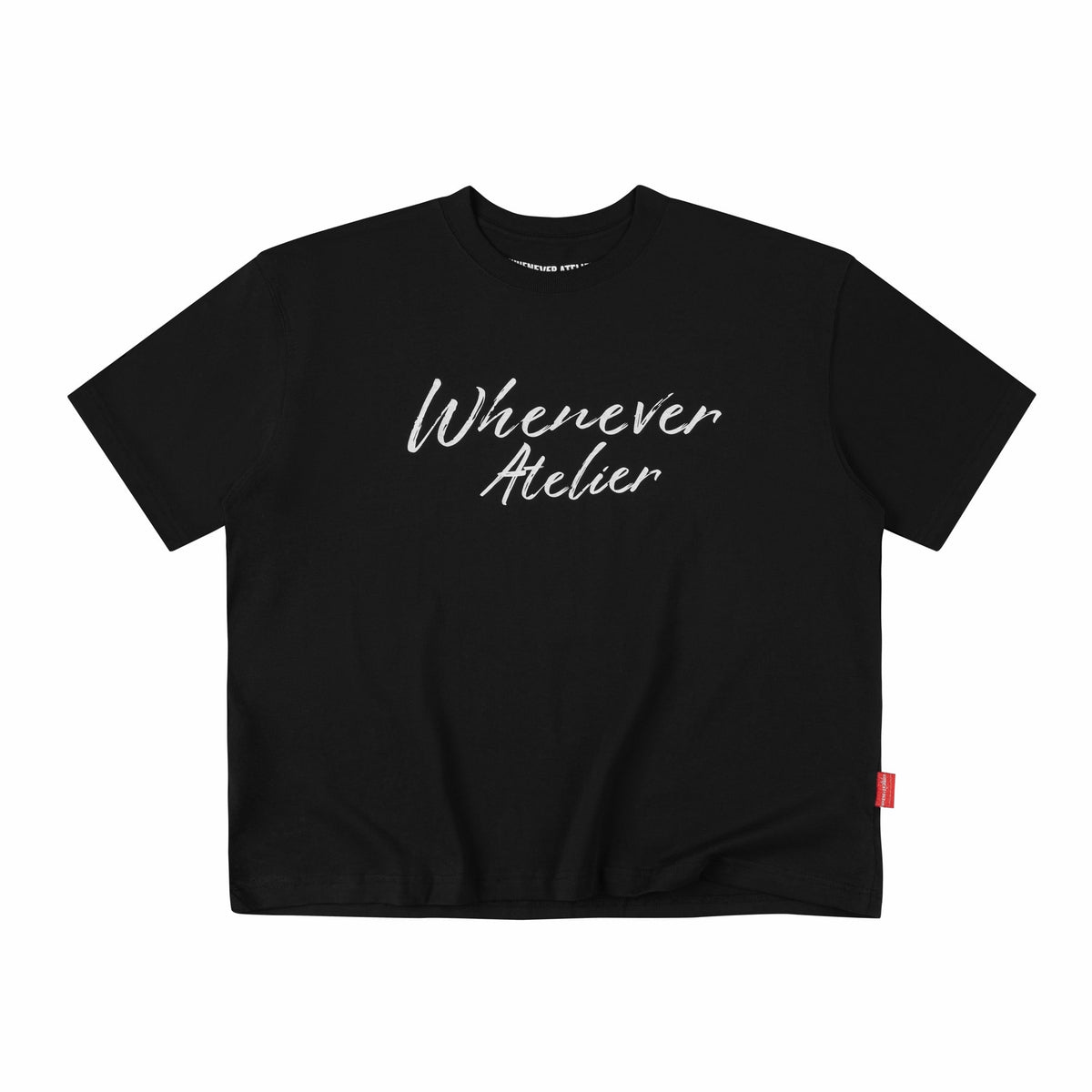 "WHENEVER" SIGNATURE SCRIPT T-SHIRT / BLACK