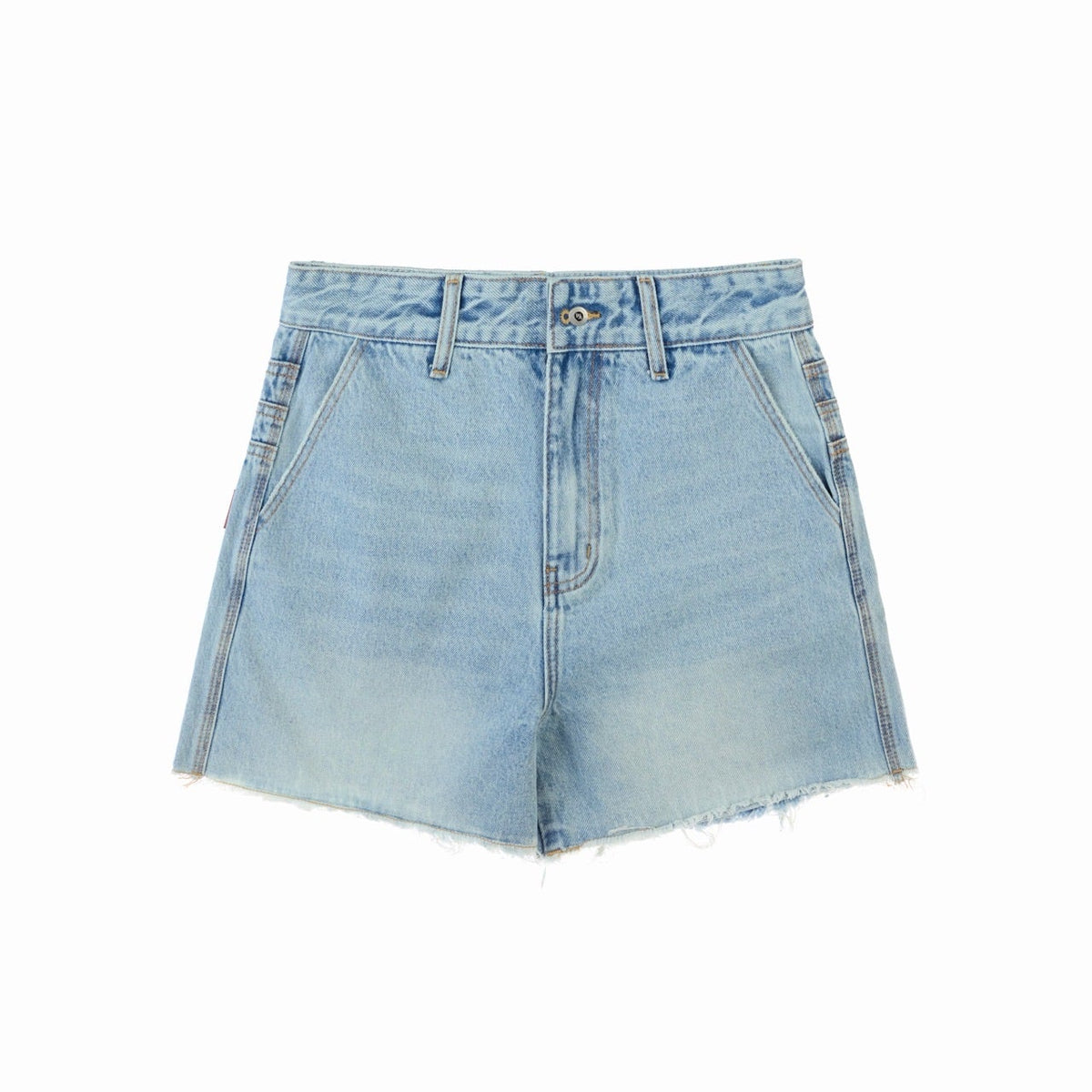 "WHENEVER" SIGNATURE WASHED DENIM SHORTS / BLUE
