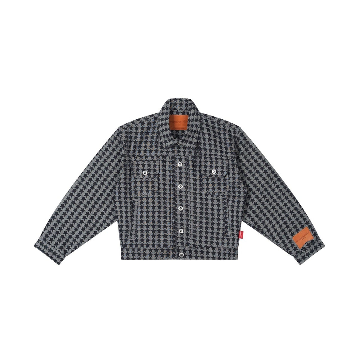 "WHENEVER" STAR RAW DENIM JACKET / BLACK