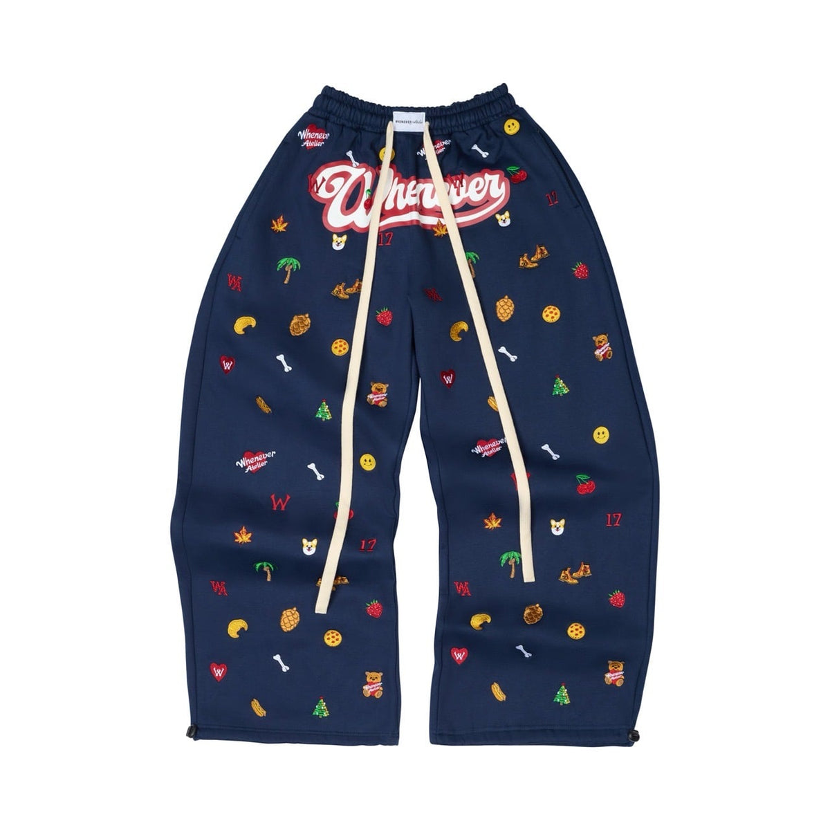 "WHENEVER" ICON EMBROIDERED SWEATPANT / NAVY