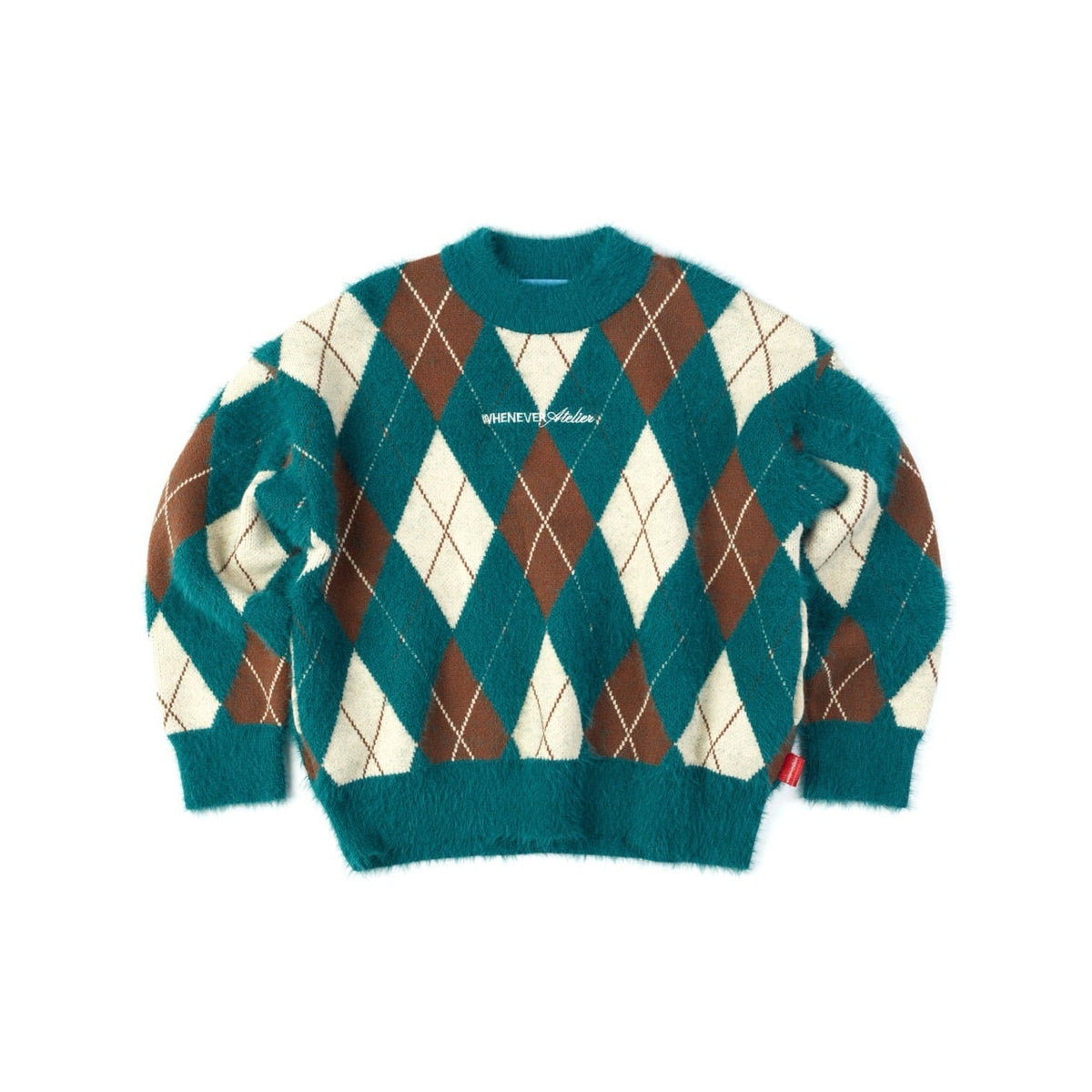 "WHENEVER" COZY PLAID KNIT SWEATER / GREEN