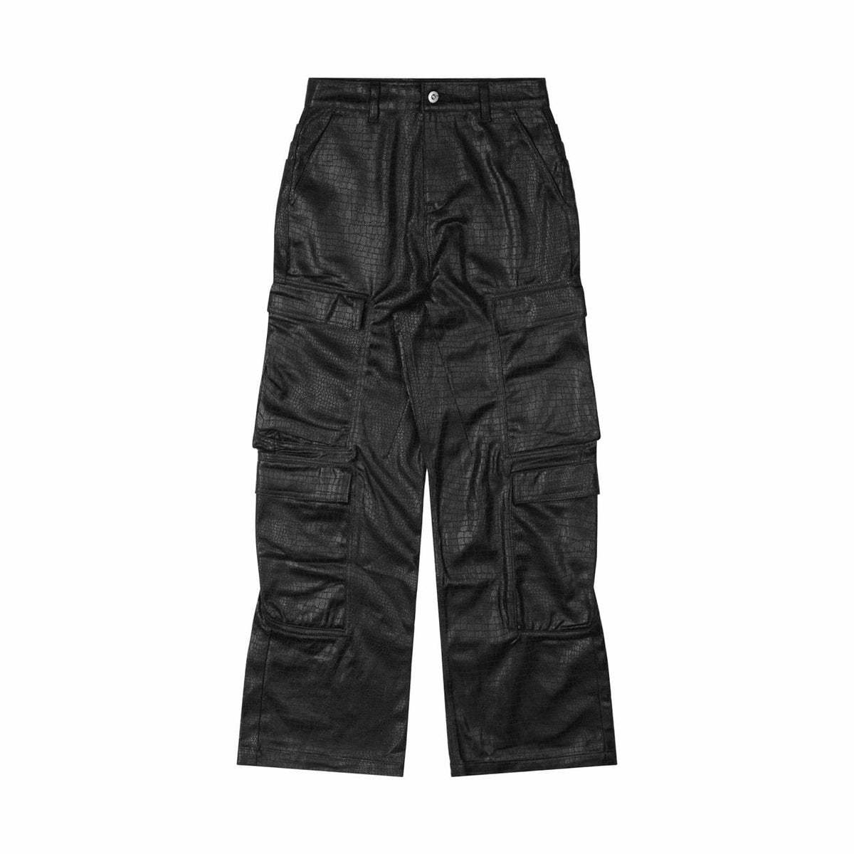 "WHENEVER" CROC TEXTURE CARGO PANTS