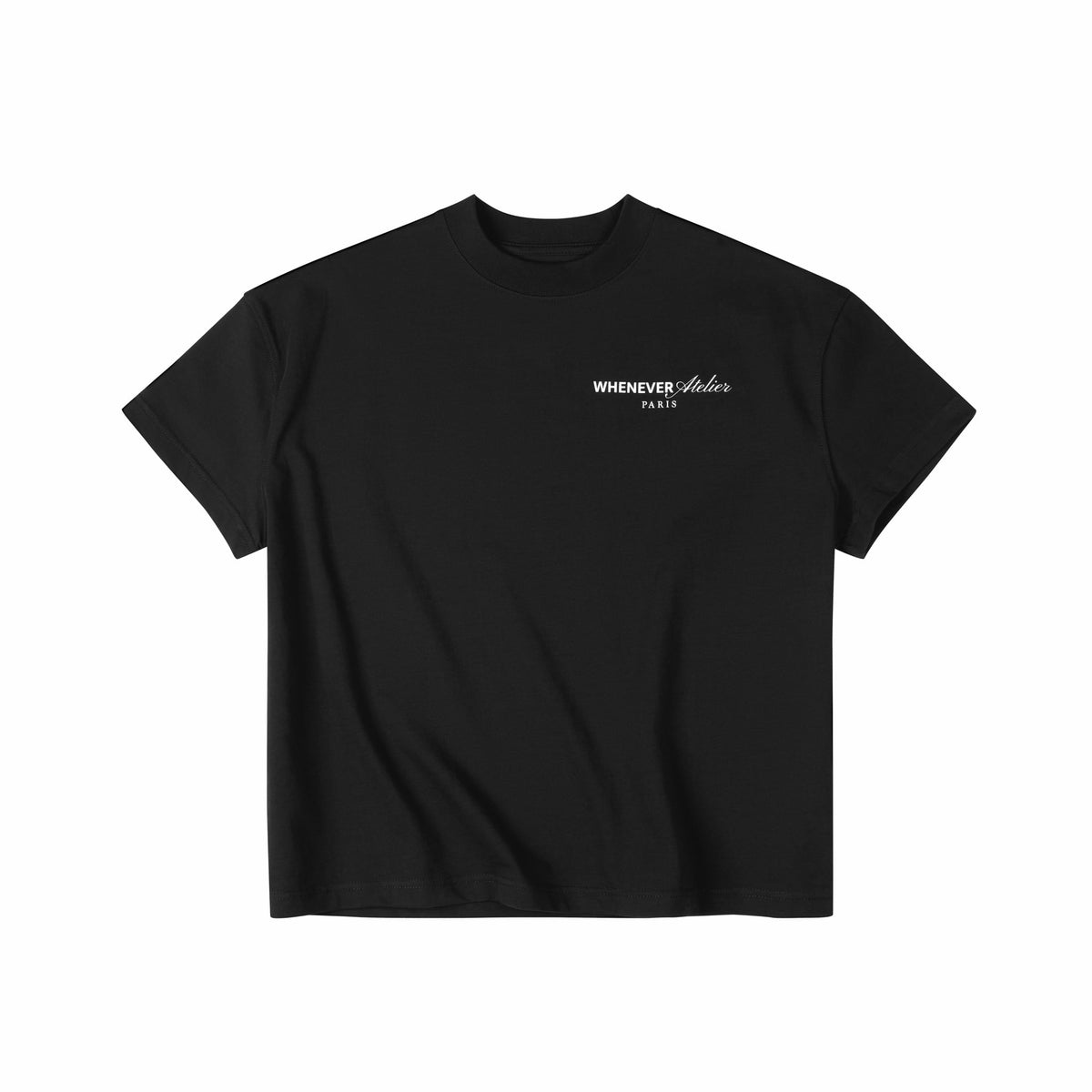 "WHENEVER" LOGO SS26 T-SHIRT / BLACK