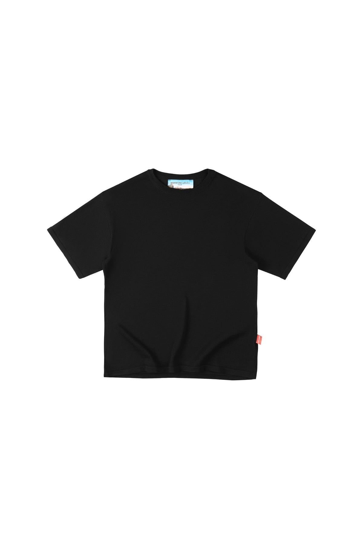 "WHENEVER" DISTRESSED LOGO T-SHIRT / BLACK