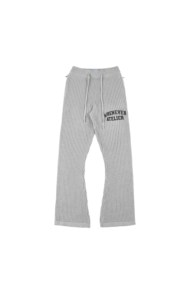 "WHENEVER" WAFFLE KNIT FLARE PANTS / GREY