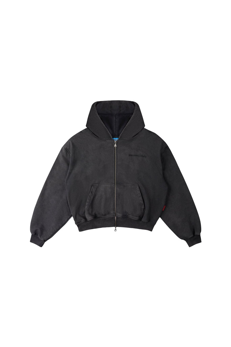 "WHENEVER" CHASING DREAMS WASHED ZIP HOODIE / VINTAGE GREY