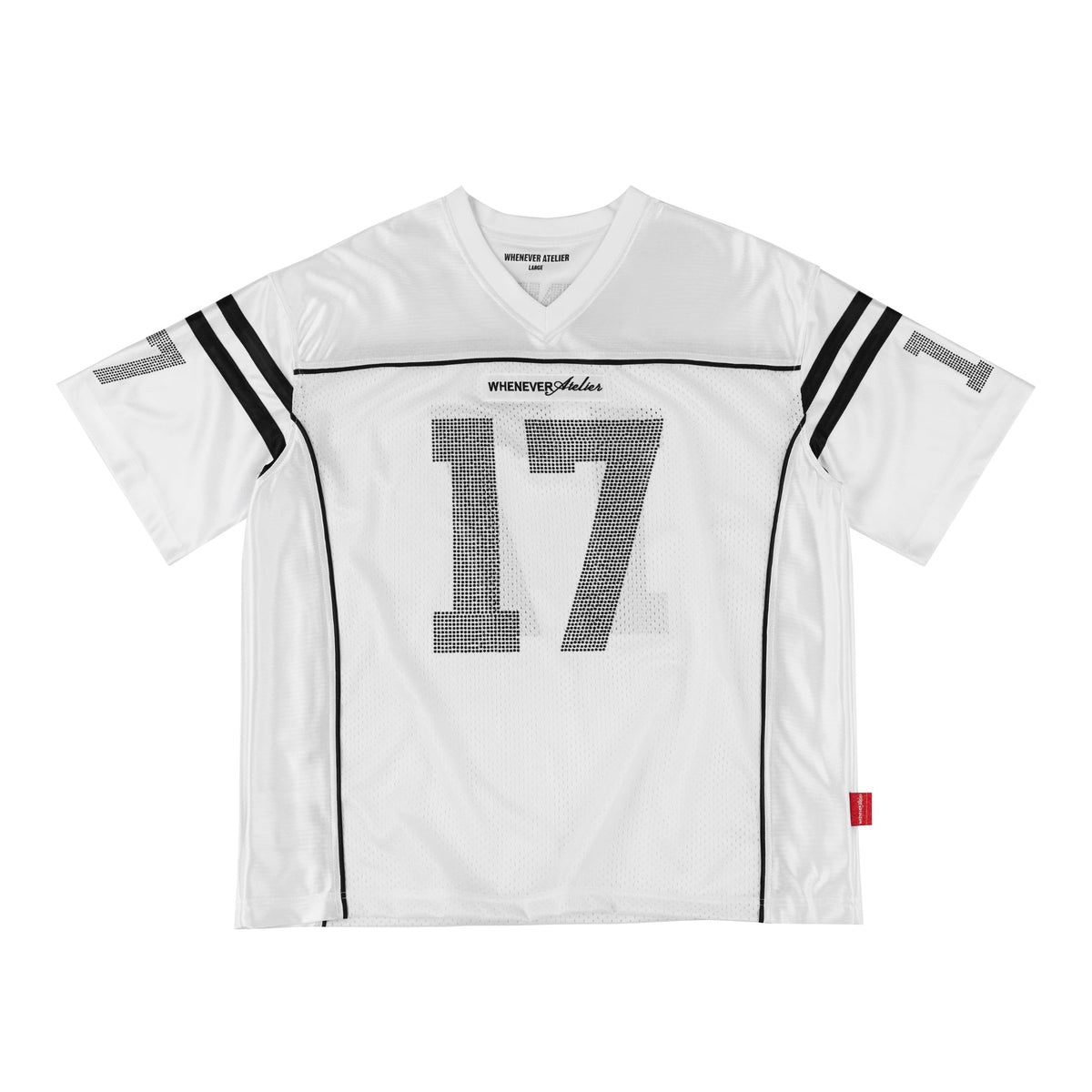 "WHENEVER" RHINESTONE 17 MESH JERSEY / WHITE