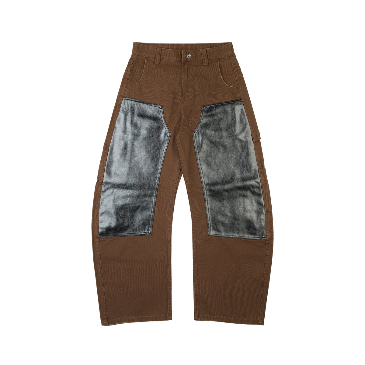 "WHENEVER" DOUBLE-KNEE LEATHER PANTS / BROWN